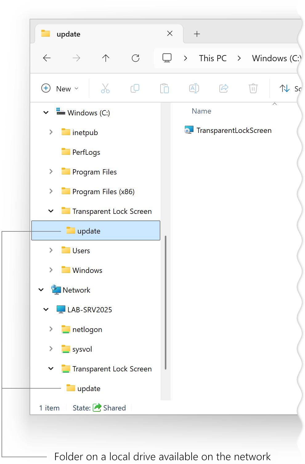 screenshot: Locating the installation file